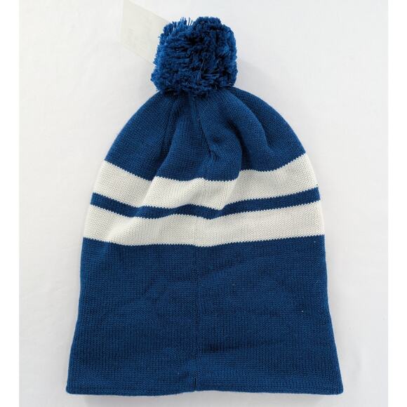 Mens Hat Oakley Men's B1B Logo (Striped) Beanie Blue Knit Hat - Picture 3 of 5